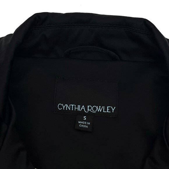 Cynthia Rowley Ruffle Peacoat Pea Coat Black Jacket Womens S - Picture 2 of 6